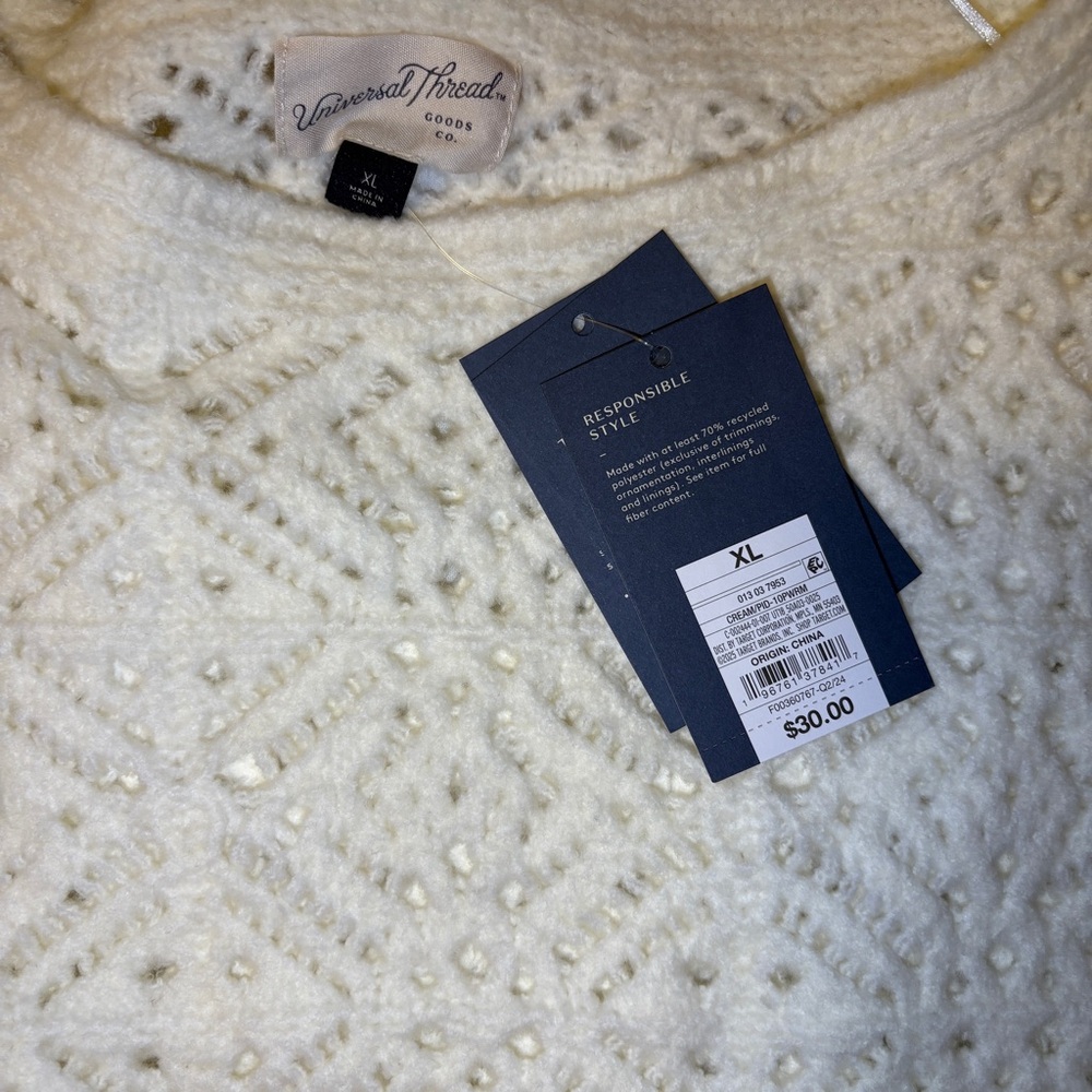 Universal Thread Boatneck Openwork sweater NWT - image 3